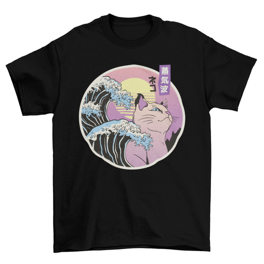 Vaporwave Cat T-Shirt – Retro Aesthetic Tee for Cat & Art Lovers