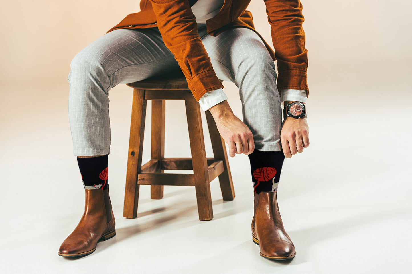 Sick Socks – Playful Cat – Casual Dress Socks - Free Shipping