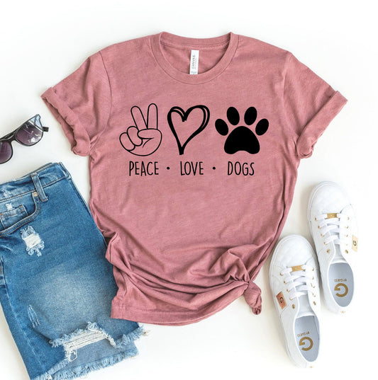 "Peace Love Dogs" T-shirt - Perfect for Dog Lovers!
