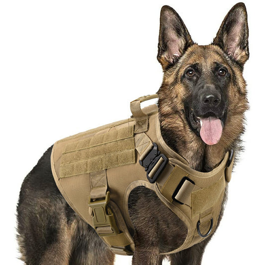 Brown Military Style Harness and Leash Set – Built for Strength and Comfort
