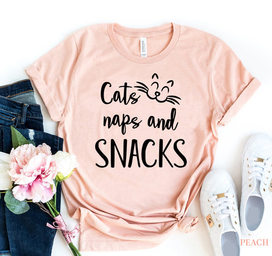 Cats Naps & Snacks T-shirt - Cat Lovers T-Shirt