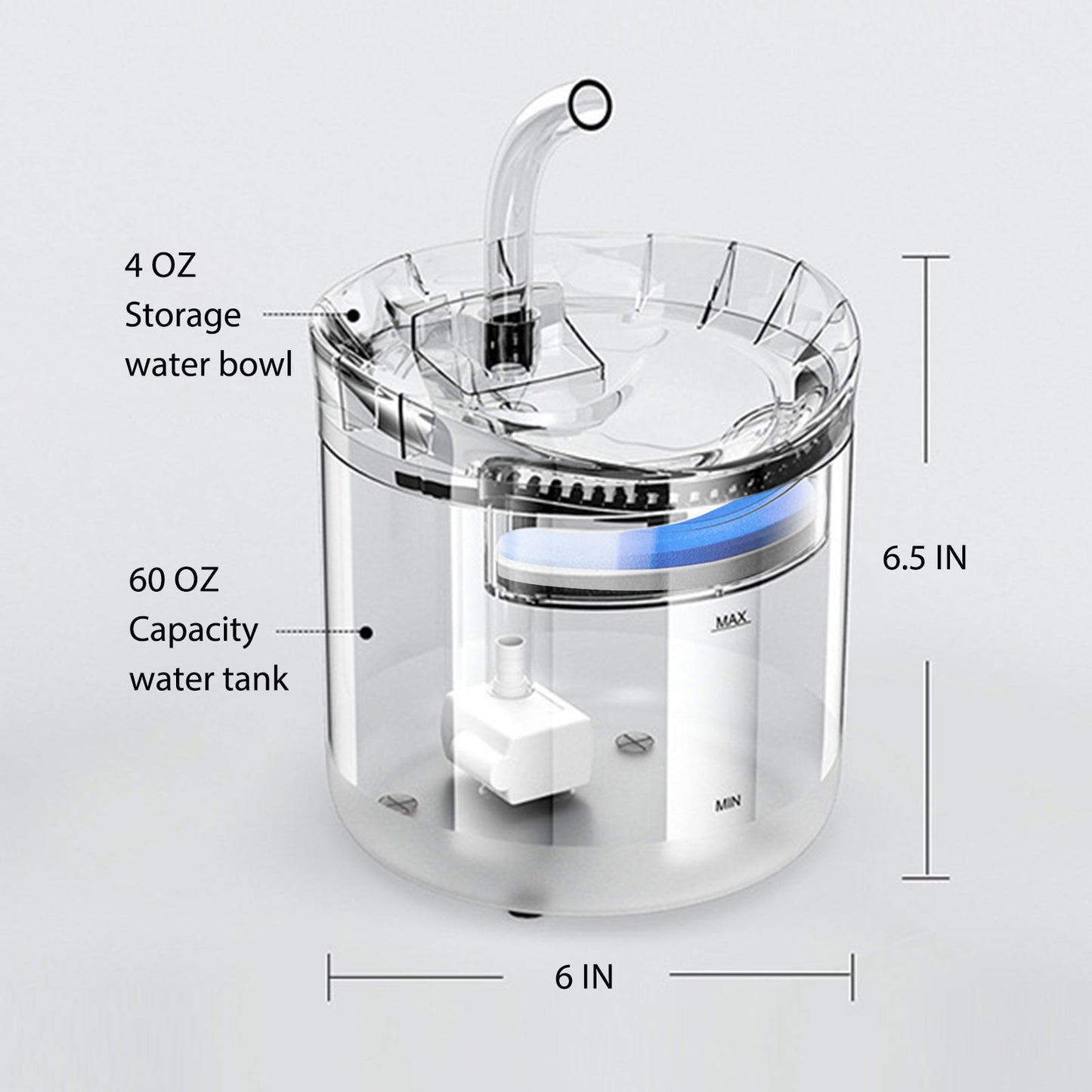 68 fl oz Automatic Pet Water Fountain – Two Flow Modes for Hydrated Pets