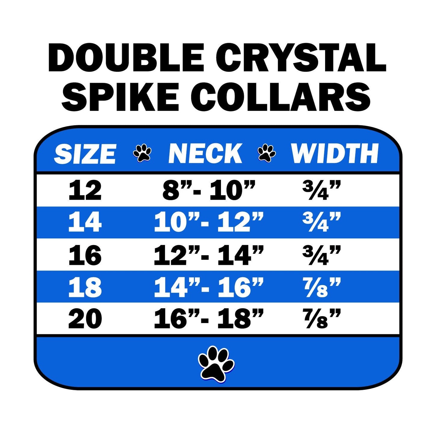 Elegant Double Crystal Dog Collar with Spikes – Handmade & Stylish