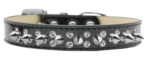 Elegant Double Crystal Dog Collar with Spikes – Handmade & Stylish