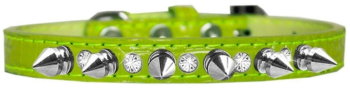 Elegant Dog Collar with Silver Spikes & Clear Crystals – Designer Style