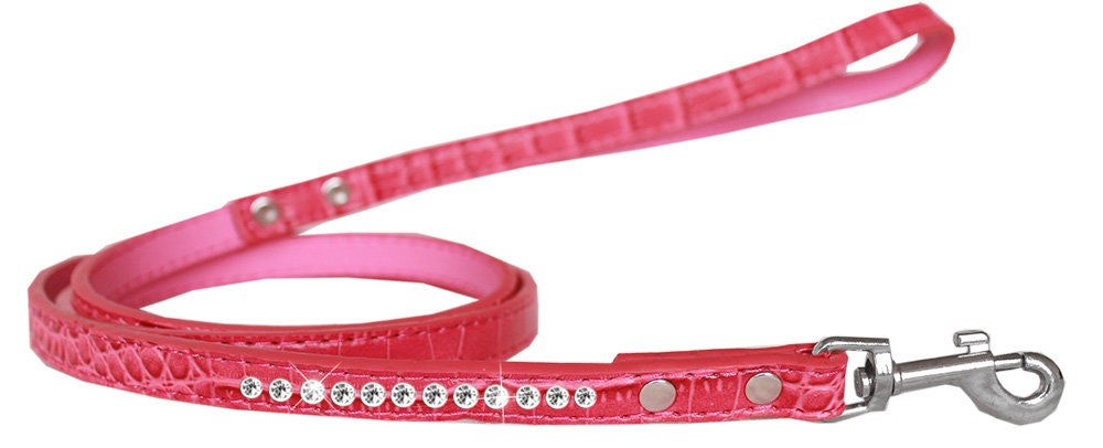 Dog & Pet Designer Croc Leash with Clear Crystal Rhinestones