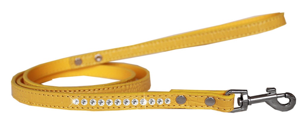 Dog & Pet Designer Croc Leash with Clear Crystal Rhinestones