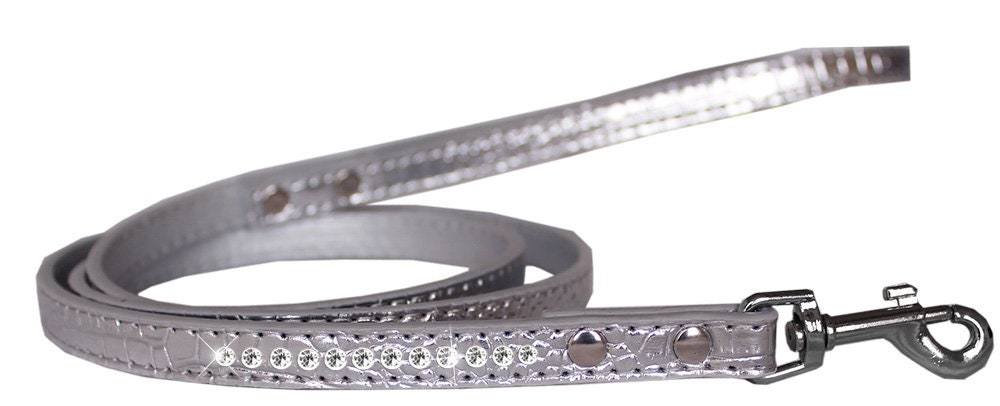 Dog & Pet Designer Croc Leash with Clear Crystal Rhinestones