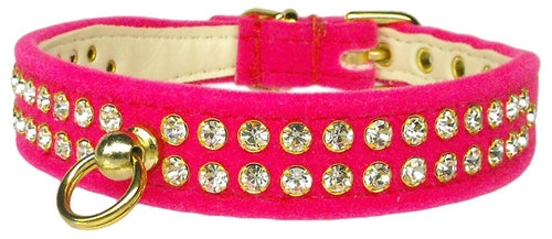 Crystal Velvet Dog & Pet Collar – Elegant Velvet with Rhinestone Sparkle,  in Multiple Colors & Sizes