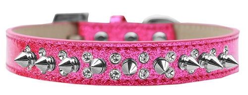 Elegant Double Crystal Dog Collar with Spikes – Handmade & Stylish