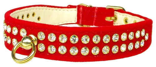 Crystal Velvet Dog & Pet Collar – Elegant Velvet with Rhinestone Sparkle,  in Multiple Colors & Sizes