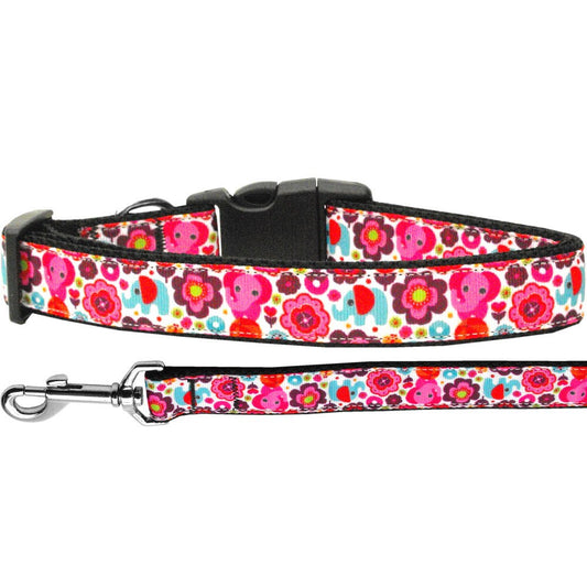 Colorful Elephant and Flowers Collar or Leash - Free Shipping