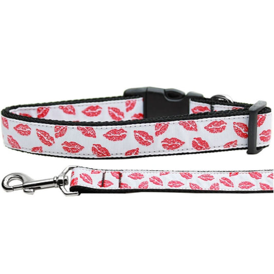 Sparkling Smooches Nylon Collar & Leash for Dogs & Cats