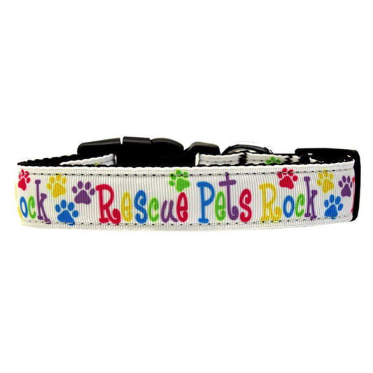 "Rescue Pets Rock" Nylon Collar & Leash for Dogs & Cats