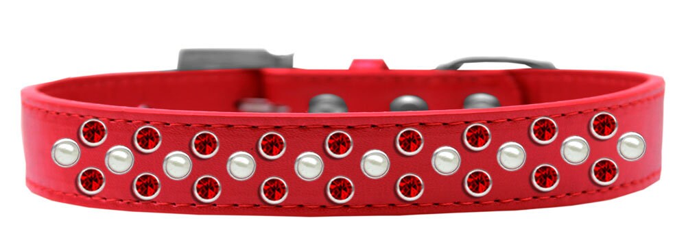 Red Rhinestone & Pearl Fashion Dog Collar - Style for Your Furry Friend