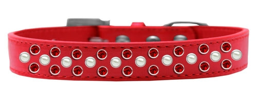 Red Rhinestone & Pearl Fashion Dog Collar - Style for Your Furry Friend