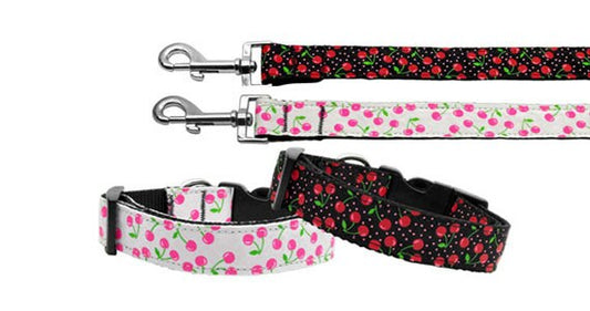 Playful Cherry Pet Collar or Leash – Stylish & Durable Nylon Design
