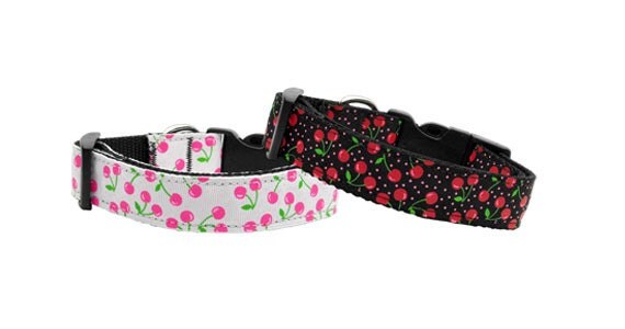 Playful Cherry Pet Collar or Leash – Stylish & Durable Nylon Design