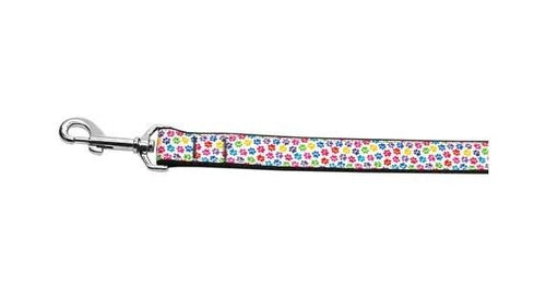 Rainbow Paw Prints Nylon Collar & Leash for Dogs & Cats