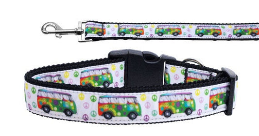 Peace Bus Nylon Collar & Leash for Dogs & Cats – Free Shipping