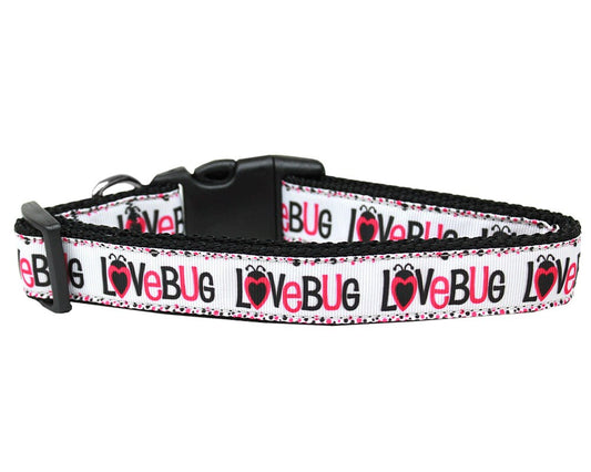 Dog & Cat Nylon Collar and Leash – Love Bug Pattern