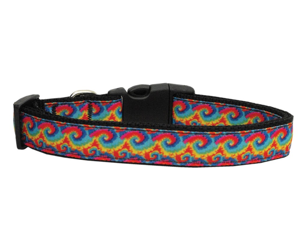 Tie Dye Nylon Collar & Leash for Dogs & Cats - Retro Inspired Pattern