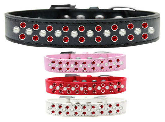 Red Rhinestone & Pearl Fashion Dog Collar - Style for Your Furry Friend